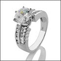 Engagement 1.5 Round Brilliant Cubic Zirconia Ct channel Cubic Zirconia Cz Ring