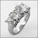 Princess Cut Cubic Zirconia 3 Stone Ring