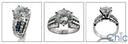 Engagement 2.5 Ct Round Channel Sapphire Princess Cubic Zirconia Cz Ring