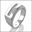 Mens .30 Princess in Channel 8.5MM Cubic Zirconia CZ Wedding Band