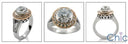 Rose Gold Halo White Gold Shank 1.5 Round Center Cubic Zirconia Engagement Ring