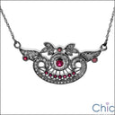Cubic Zirconia Cz Ruby Ct Diamond Bezel Pave Antique Pendant