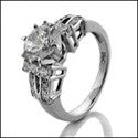 Engagement 1 Ct Center Round 6 Prongs Cubic Zirconia Cz Ring