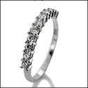 Cubic Zirconia Wedding .55 Carat Total Round CZ in Share Prong Narrow 14K Gold Band