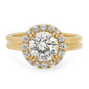 Engagement 1.75 Round center Double Wire Prongs in Halo Cubic Zirconia Cz Ring