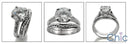 Matching Set 1.75 Round Center Curved Pave Wedding Cubic Zirconia Cz Ring