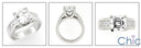 Engagement 2.5 Asscher Cente Channel Princess Cubic Zirconia Cz Ring