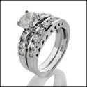 Matching Set 1 Ct Center Round .75 round in Channel Cubic Zirconia Cz Ring