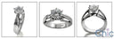 Solitaire Round 1 Carat Round Center Stone Cubic Zirconia 14k White Gold Ring