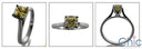 Solitaire .50 Canary Asscher Ca dral Cubic Zirconia Cz Ring