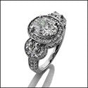 Anniversary Oval 2 Ct Ct round Cubic Zirconia Cz Ring