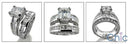 Matching Set 4 Ct Emerald Center Baguettes in Channel Wedding Cubic Zirconia Cz Ring