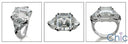 3 Stone 4.5 Emerald Trillion Cubic Zirconia Cz Ring