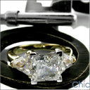 3 Stone 2 Ct Princess Trillions Two Tone Cubic Zirconia Cz Ring