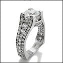 Engagement 1.5 Round Center Euro Shank Cubic Zirconia Cz Ring