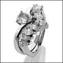 Matching Set .75 Pear Solitaire Prong Set Fitted Wedding Cubic Zirconia Cz Ring