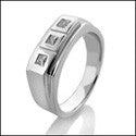 Mens Princess .45 Ct Cubic Zirconia CZ Wedding Band