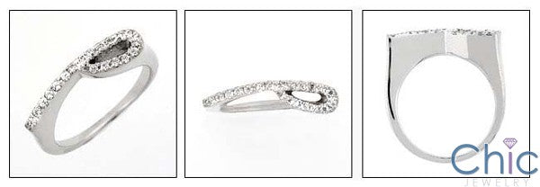 Fine Jewelry Thin Pave Stackable Cubic Zirconia Cz Ring