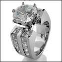 Engagement 3 Ct Round Cubic Zirconia Princess Channel Wide Shank Platinum Ring