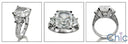Engagement 4 Ct Radiant Cushion Half Moons Cubic Zirconia Cz Ring