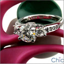 Eternity 0.85 Round Center Eternity Cubic Zirconia Cz Ring