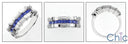 Wedding 1.45 TCW Sapphire Princess Diamond Baguettes in Channel Cubic Zirconia CZ Band 