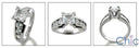 Engagement 0.75 Princess Center Round Channel Cubic Zirconia Cz Ring