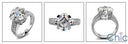 Engagement Asscher 4 Ct Center Pave Cubic Zirconia Cz Ring