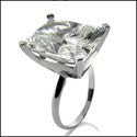 Solitaire 16 Ct Radiant Kardashian Engagement Cubic Zirconia 14K White Gold Ring