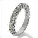 Wedding 1.25 TCW Round in Prongs Cubic Zirconia Band in 14K White Gold