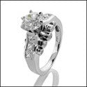 Engagement 1 Ct Round Center Channel Princess Bezel Cubic Zirconia Cz Ring