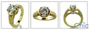 Estate Round 1 Ct Pave set Yellow Gold Cubic Zirconia Cz Ring