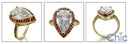 Estate 3.5 Ct Pear Yellow Gold Cubic Zirconia Cz Ring