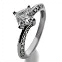 Engagement .40 Princess Center Pave Cubic Zirconia Cz Ring