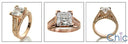 Engagement Rose gold 1.5 Princess Pave Cubic Zirconia Cz Ring