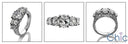 Cubic Zirconia Oval 5 Stone Ring 14K White Gold