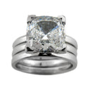 Matching Set 3 Ct Cushion Solitaire Plain 2 Cubic Zirconia Cz Ring
