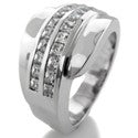 2.2 TCW  Wide Anniversary Channel Princess Cubic Zirconia 14K White Gold Ring