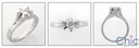 Flower Style .30 Carat Round Center Cubic Zirconia Promise Ring 14K White Gold