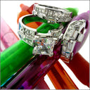 Engagement Princess 2 Ct Center Wide Channel Set Shank Cubic Zirconia 14K Gold  Ring