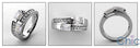 Anniversary 2 Channel Baguettes Ct Ropund Pave Cubic Zirconia Cz Ring