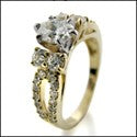 Engagement 1.5 Ct Oval Yellow Gold Shank Cubic Zirconia Cz Ring