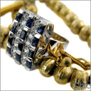 Sapphire Baguette Diamond CZ Cubic Zirconia Channel 14K White Gold Ring