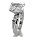 Engagement 2.5 Ct Radiant Cushion Channel Euro Shank Cubic Zirconia Cz Ring