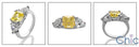 3 Stone Canary Royal Princess Trillion Cubic Zirconia Cz Ring
