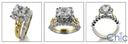 Matching Set 1.5 Asscher Center Two Tone Ct Cubic Zirconia Cz Ring