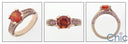 Fine Jewelry 1.5 Orange Center Rosae Gold Ct Pink Pave Cubic Zirconia Cz Ring