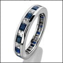 Eternity 2 Ct Sapphire Diamond Princess Channel Cubic Zirconia Cz Ring