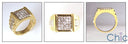 Mens Rolex Style Two tone Gold Pave Set Cubic Zirconia Band