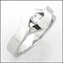 Promise Ring Cubic Zirconia 14K White Gold .20 Round Channel
